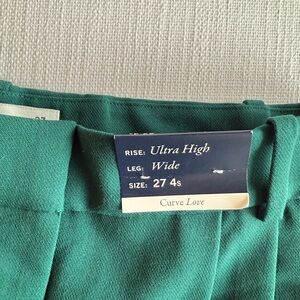 Abercrombie and Fitch Green Ultra High Wide Leg Pants